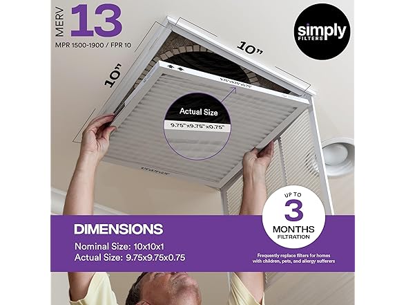 Simply Air Filter, Merv 13, MPR 1500, 12 Pack