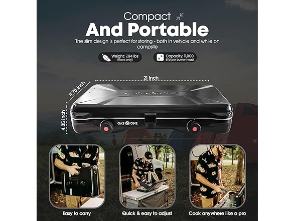 GasOne Portable Camping Stove - Blue