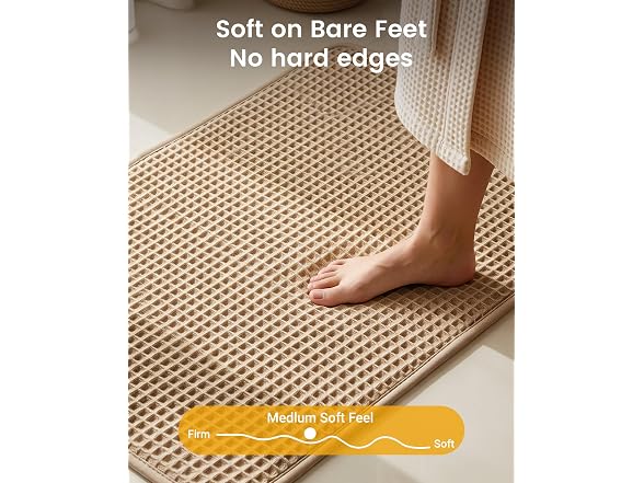 Furicher Non Slip Waffle Bath Mat