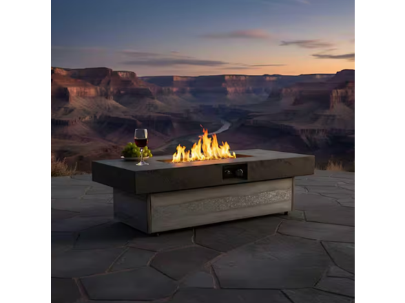 48 in. Rectangle Metal Outdoor Fire Pit Table
