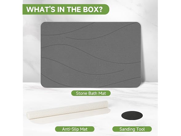 Liyarya Liyarya Stone Bath Mat, Stone Bath Mats