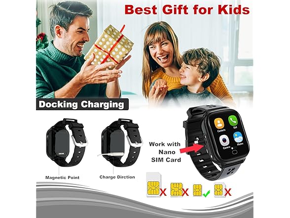 LULUDDM Kids Smart Watch Phone - IP67 W