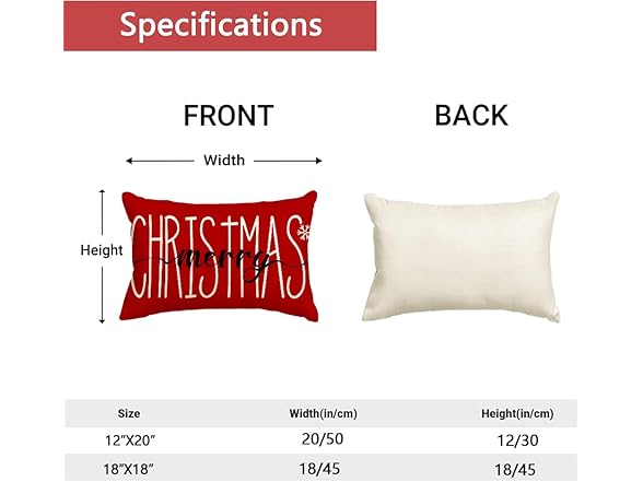 ARGOOFG Christmas Pillow Covers - 12x2