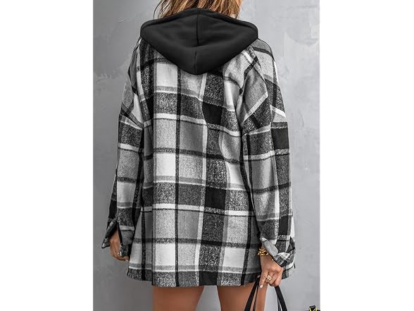 Shewin Women (L) Button Shirt Flannel Jacket