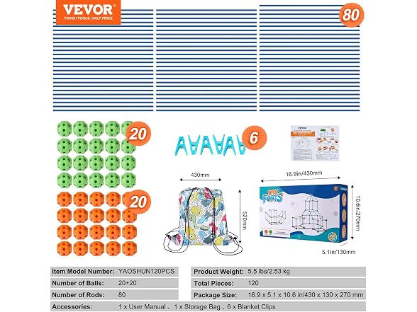 VEVOR Fort Building Kit for Kids