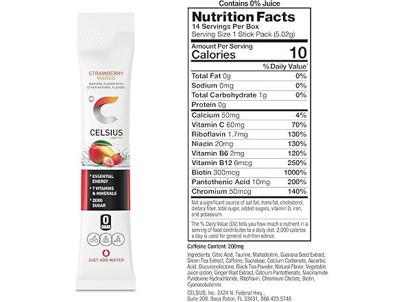 CELSIUS On The Go Strawberry Mango