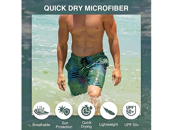 Kanu Surf Men's Black/Green Swim Trunk (M)