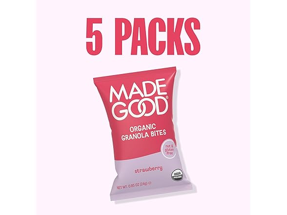 5CT MadeGood Organic Strawberry Granola Bites