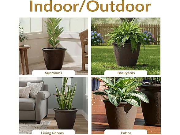 Sunnydaze 15.25-Inch Anjelica Large Plastic Pot