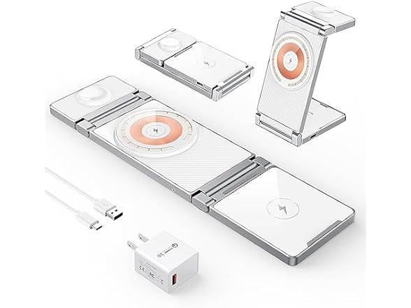 3-in-1 Foldable Magsafe Wireless Charger Stand for Apple