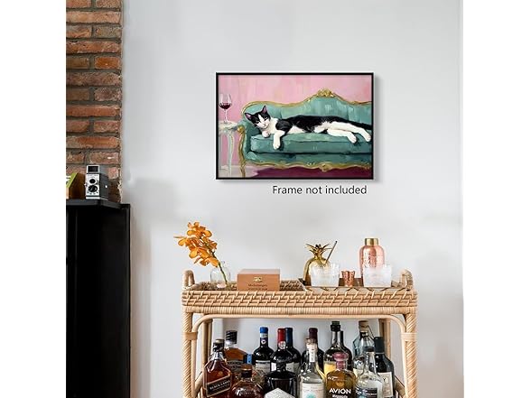 Generic Cat Poster Canvas, Tuxedo Cat