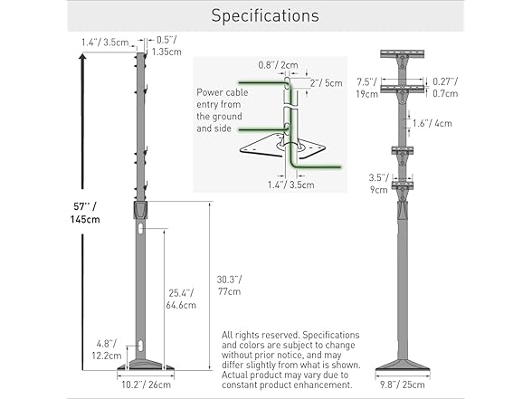 Barkan EV140FC 57" Universal EV Charger Stand