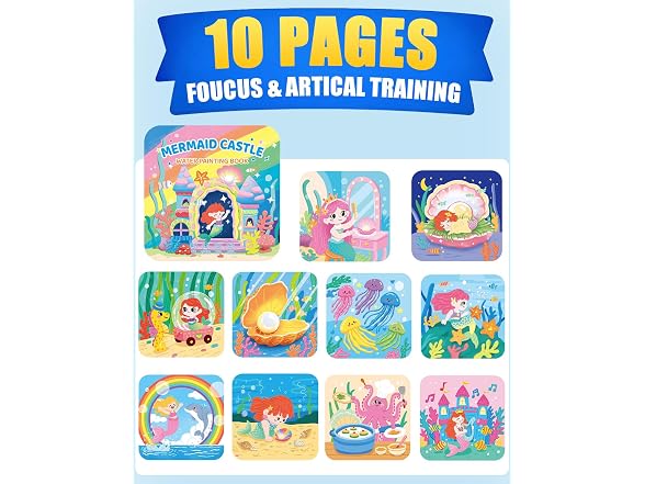 Reusable Water Painting Books, 10 Pages