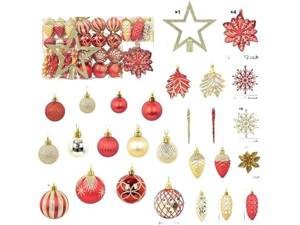 Taberoater 106PCS Christmas Ornaments