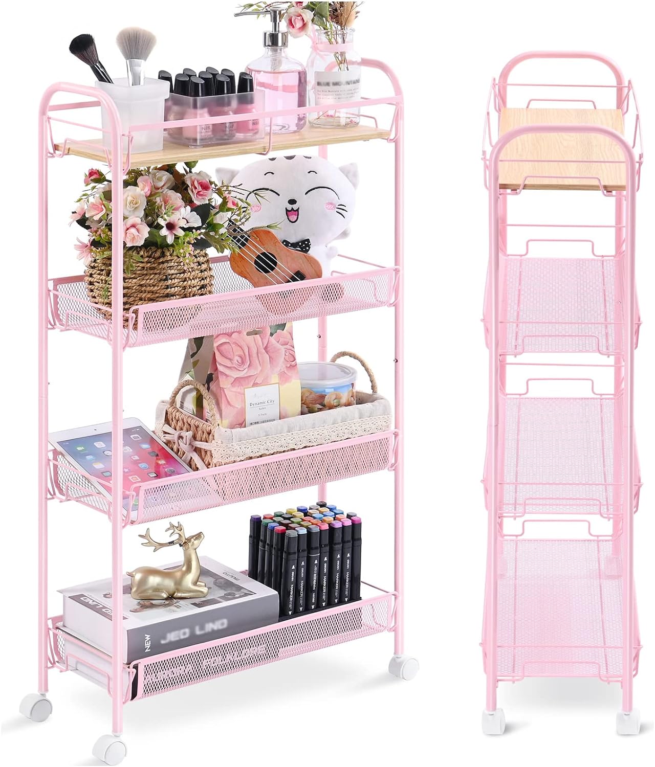 4-Tier Metal Rolling Utility Cart - Gallery 17