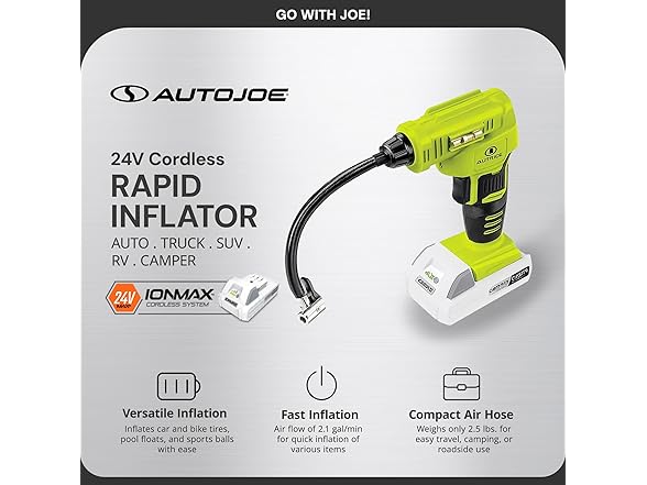 Auto Joe 24V-AJC-MAX 24V IONMAX Cordless Rapid Air Inflator
