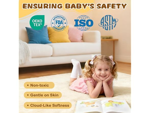 Yozoia Beige Baby Play Mat 50" x 50"