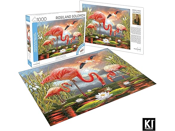 1000 Piece Puzzle for Adults ROSILAND Solomon Flamingos 