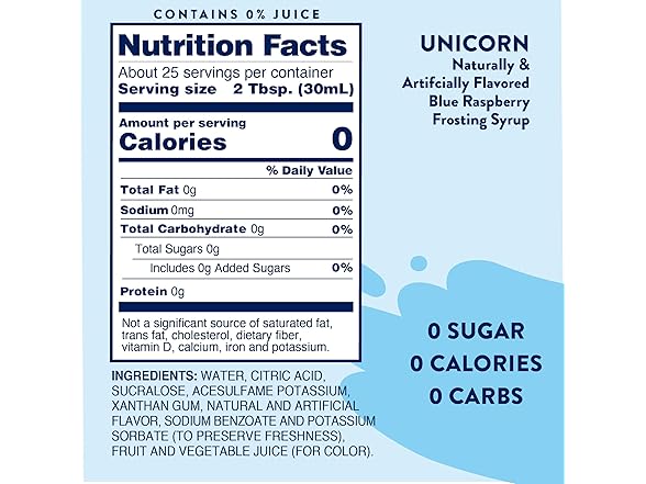 1CT Jordan's Skinny Mixes Sugar Free Syrup, Unicorn Flavor