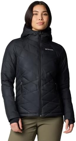 Columbia Women's Heavenly Hooded Puffer Jacket, Black, 3X