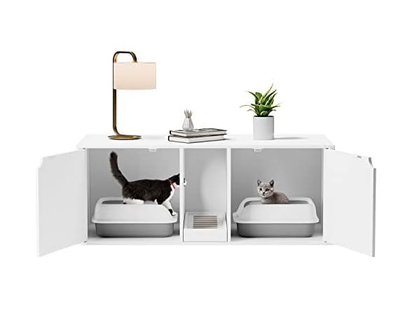 Hidden Cat Litter Box Enclosure Furniture, W