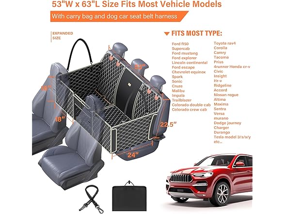 LAMDISE Truck Back Seat Extender for Dogs
