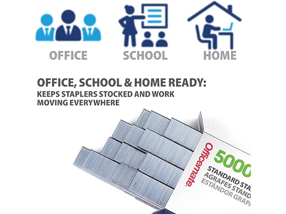 Officemate Officemate Standard Staples, 5 Boxes