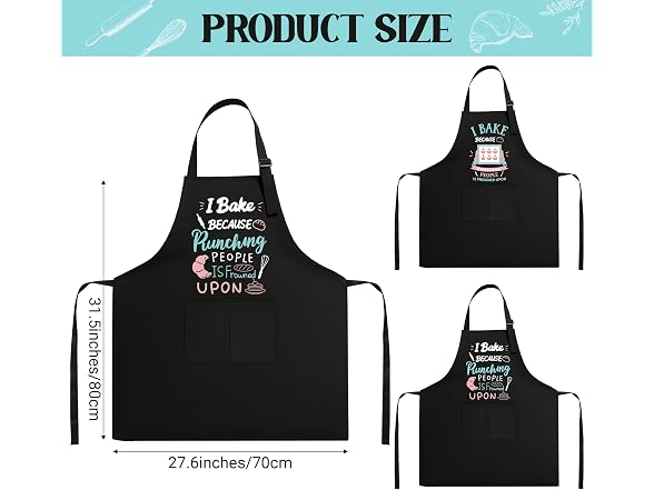Defresit 2pcs Funny Apron Set Multicolor