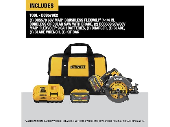 DEWALT DCS578X2 FLEXVOLT 60V MAX* Circular Saw Kit