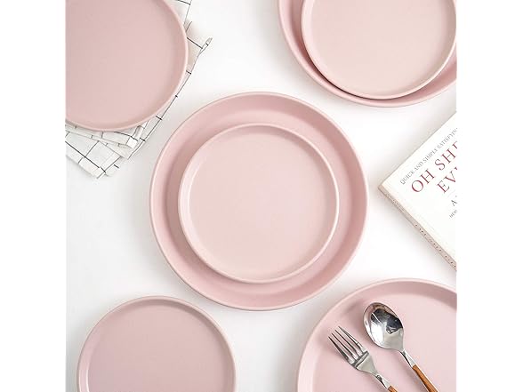 Stone Lain 32-Piece Dinnerware Set, Pink