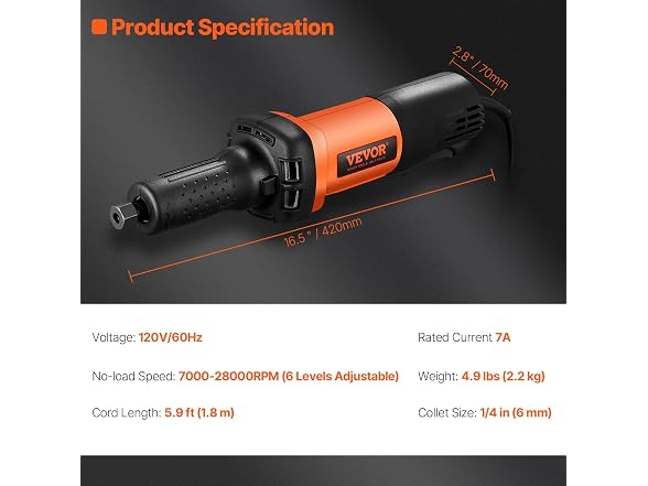 Die Grinder, 1/4" Collet Variable Speed