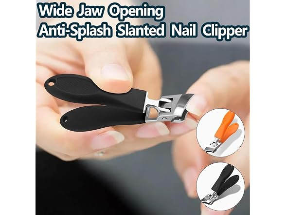 Generic 2PCS Wide Jaw Opening Slanted Nail Clipper