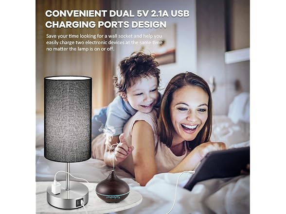 Brightever Black Touch Control Table Lamp Set of 2
