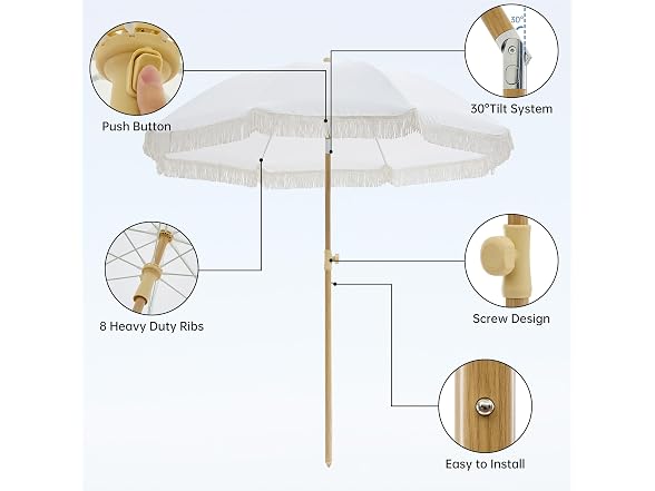 Aohanoi Outdoor Umbrella White