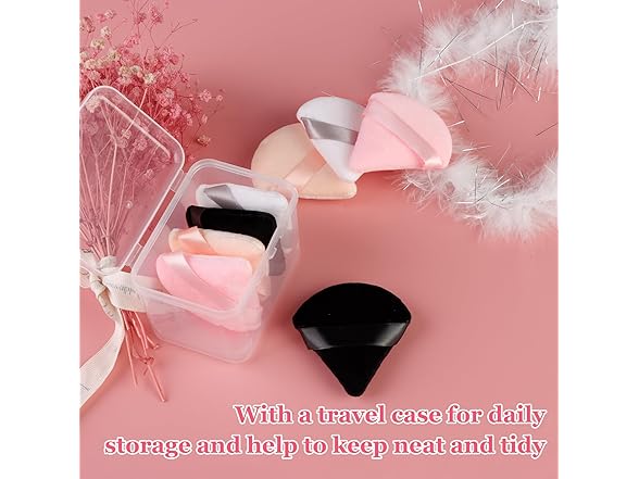8 Pcs Triangle Powder Puff Face with Case