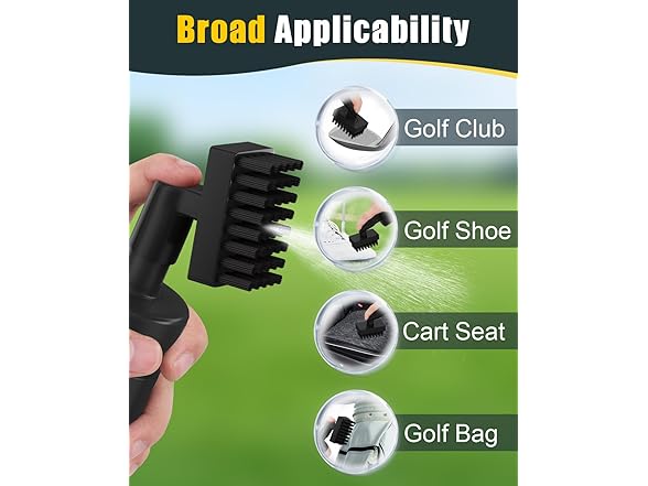 Golf Club Cleaner Brush with Golf Towel - Choose Color