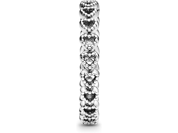 Pandora Jewelry Band of Hearts Sterling Silver Ring, Size 8.5 (Open Box)