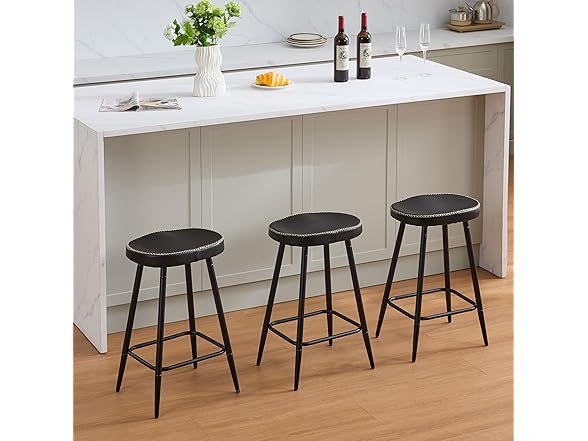 FIRAVOE Counter Stools Set of 3, Modern 24 inch Counter Height(Open Box)