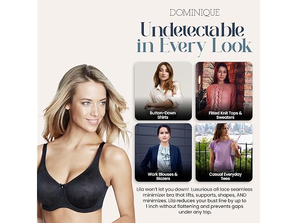 Dominique Women (32F) Lila Lace Everyday Bra