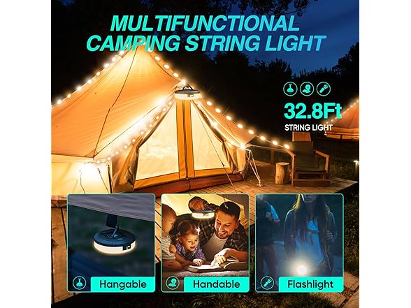 MENDED Camping String Lights