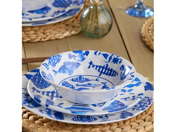 Fish Tale 7.5 Inch MELAMINE ALL PURPOSE BOWLS, SETof 6