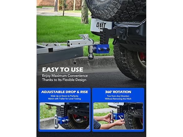 OMT Adjustable Trailer Hitch, 2.5" Receiver