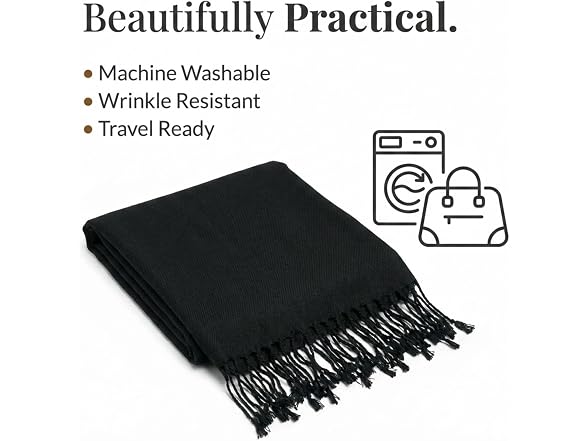 CTM Women (OS) Classic Pashmina Style Shawl Wraps
