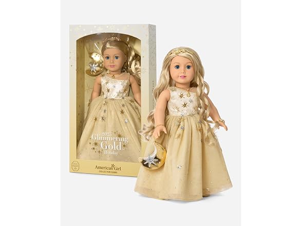 American Girl 2025 Glimmering Gold Holiday Collector Doll