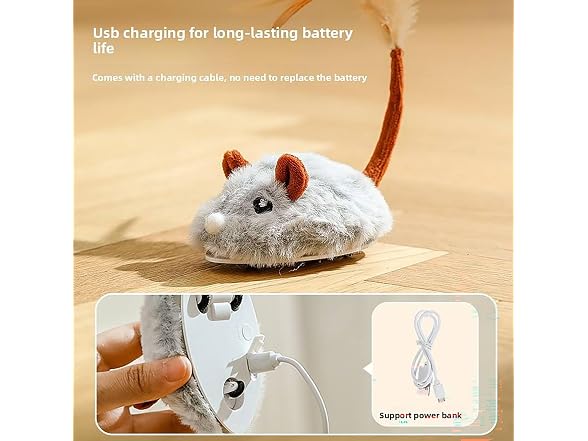 FUROCLAW Interactive Cat Toy Mouse, Automatic Moving