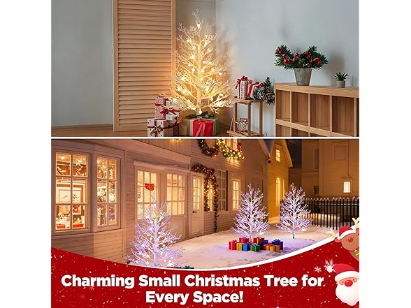 Brightever 3FT Small Christmas Tree with Lights, Pre-lit
