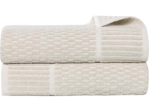 Superior 2PC Beige Juno Viscose Cotton Blend Bath Sheets