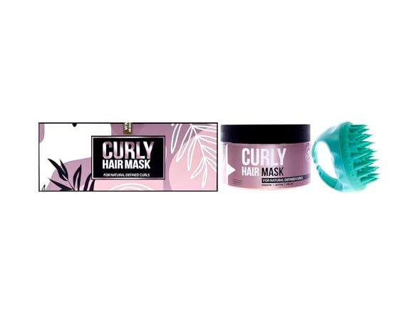 Savion Curly Hair Mask 8.45 oz and Scalp Massager