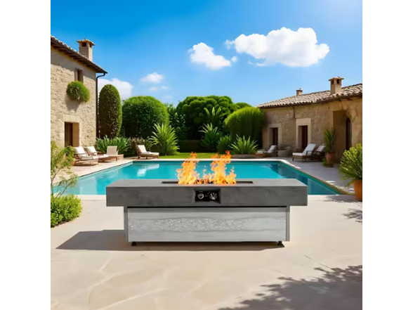 48 in. Rectangle Metal Outdoor Fire Pit Table