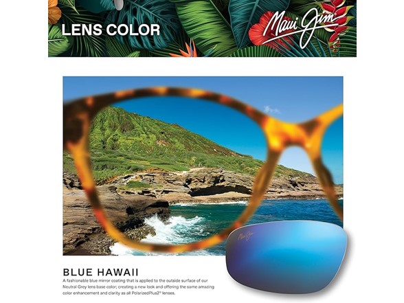Maui Jim Mens Local Kine Polarized Wrap Sunglasses